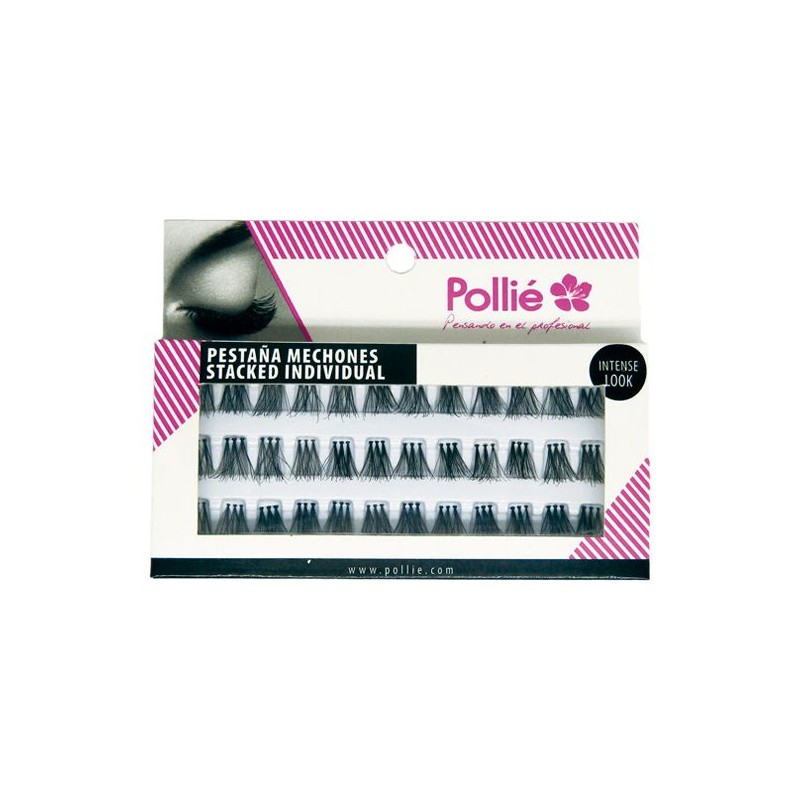 Pestañas Pollie Individual Trio Largas Negras 06519